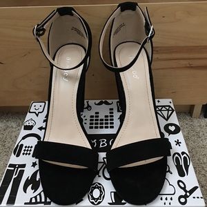 Ankle Strap Suede Block Heel
